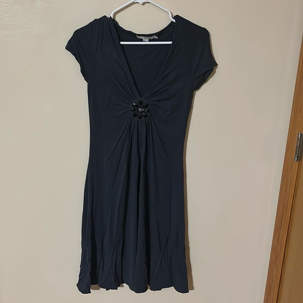 Boden v neck jeweled jersey dark blue dress Dress size 6